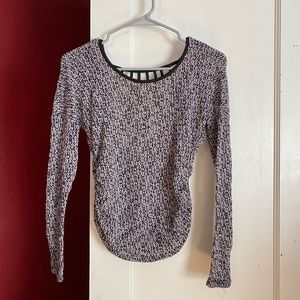 Knit long sleeve open back